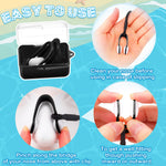 Hiboom Set of 6 Swimming Nose Clip for Kids (Age 7+) and Adult Waterproof Pool Nose Plugs for Diving Swimming and Other Water Sports with Individual Box Packed (Black,Lanyard Style)