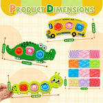 Iceacrin 7 Pcs Fidget Popper Sensory Toys for Airplane Travel, Toddler Car Activities, Montessori Toys, Sensory Toys for Autistic Kids, Pop Fidget Toys for Toddlers 1-3 Years Old