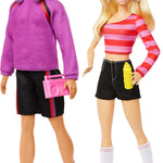 Barbie Fashionistas Set with 2 Fashion Dolls & 6 Accessories, Roller-Skating Ken, 65th Anniversary Collectible