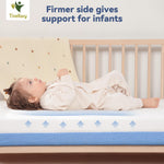 Tivellary Dual-Sided Crib Mattress – Gel Memory Foam Infant & Toddler Mattress, Breathable Hypoallergenic Removable Cover, Fits Standard Cribs 52"x27.5"x5''