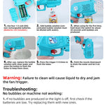 Beria Bubble Guns with Bubble Solution- 3 Pack, Bubbles Gun, Blaster, Blower, Maker, Machine for Boys Girls, Birthday Gifts for Ages 3 4 5 6 7 8 Year Old Kid, Outdoor Toys for Toddlers, Party, Wedding