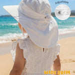 Kids Sun Hat with Neck Flap, UPF 50+, Quick Dry Beach Hat for Baby Boys Girls (US, Age, 2 Years, 8 Years, Pink+White)