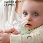 Momcozy BreezyClear Pro™ Nasal Aspirator for Baby, Hospital-Grade 75 kPa Nose Sucker with 9 Adjustable Suction Levels, Electric Nose Cleaner for Toddler, Light & Music Soothing