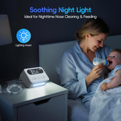 Medcodes Nasal Aspirator for Baby, Electric Nose Sucker for Baby & Toddler, Congestion Relief with 3 Levels Suction,Soothing Light & Nursery Rhymes (Large B)