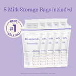 Lansinoh Breastmilk Storage Container with Quick-Freeze Tray, Stores up to 10 Breast Milk Bags, Made Without BPA/BPS, Freeze Bags Vertically and Horizontally, Includes 5 Milk Bags