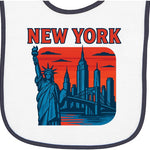 inktastic New York City Skyline with Statue Of Liberty and Baby Terry Cloth Bib