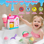 Bath Toys for Kids Ages 4-8 3-5 Toddler Bath Toys Bathtub Ice Cream Foam Maker Bubble Pretend Cake Play Set Birthday Gifts for 2-4 5 6 Year Old Girls Boys