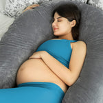 QUEEN ROSE Pregnancy Pillow, U Shaped Full Body Pillows for Sleeping Support, 65 Inch Maternity Pillow for Pregnant Women, Dark Grey