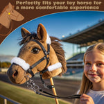 Shappy Hobby Horse Toy Accessories Realistic Horse Bridle with Metal Bit and Adjustable Reins, Faux Leather and Stainless Steel for Equestrian, Themed Events Competitions and Play(Black)