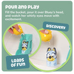TOMY Toomies Bluey’s Water Slide - Includes Water Slide with Suction Cup, Clip On Bucket and Bluey Figure - Interactive Toddler Bath Toys - Ages 18 Months and Up