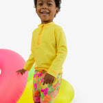 RUGGEDBUTTS Boys UPF50+ Stretch Swim Trunks - Neon Squeeze The Day, 3-6m
