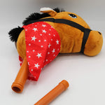 Ponyland: Music Stick Animal - Brown Horse - Music Button, Sturdy Two-Piece Stick W/Colorful Soft Plush Animal Head, Pretend Play Toy, Kids Ages 3+