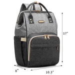 Diaper Bag Backpack for Women, Baby Bags for Girls,Diaper Bag with Changing Pad, and Insulated Pockets (Dark Grey +Light Grey)