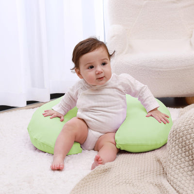 QUENESS Nursing Pillow, Plus Size Breastfeeding Pillow Original Support for Baby Boys Girls Breastfeeding Essentials, with Removable Soft Cotton Cover (Light Green, Large (25.59*20.08*6.30 Inches))