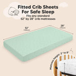 KeaBabies 2-Pack Fitted Crib Sheets for Boys, Girls, Baby - Soft Bamboo Viscose Cotton, 52x28 Standard Crib Mattress Sheets, Toddler Bed Mattress Cover, Gender Neutral, Breathable, Durable (Bunnies)
