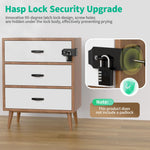 YogePote 90 Degree Hasp Latch, Heavy Duty 304 Stainless Steel Padlock Hasp Lock for Right Angle File Cabinet, Desk Drawer, Tool Box, Mailbox, Bookcase (Black-2pcs)
