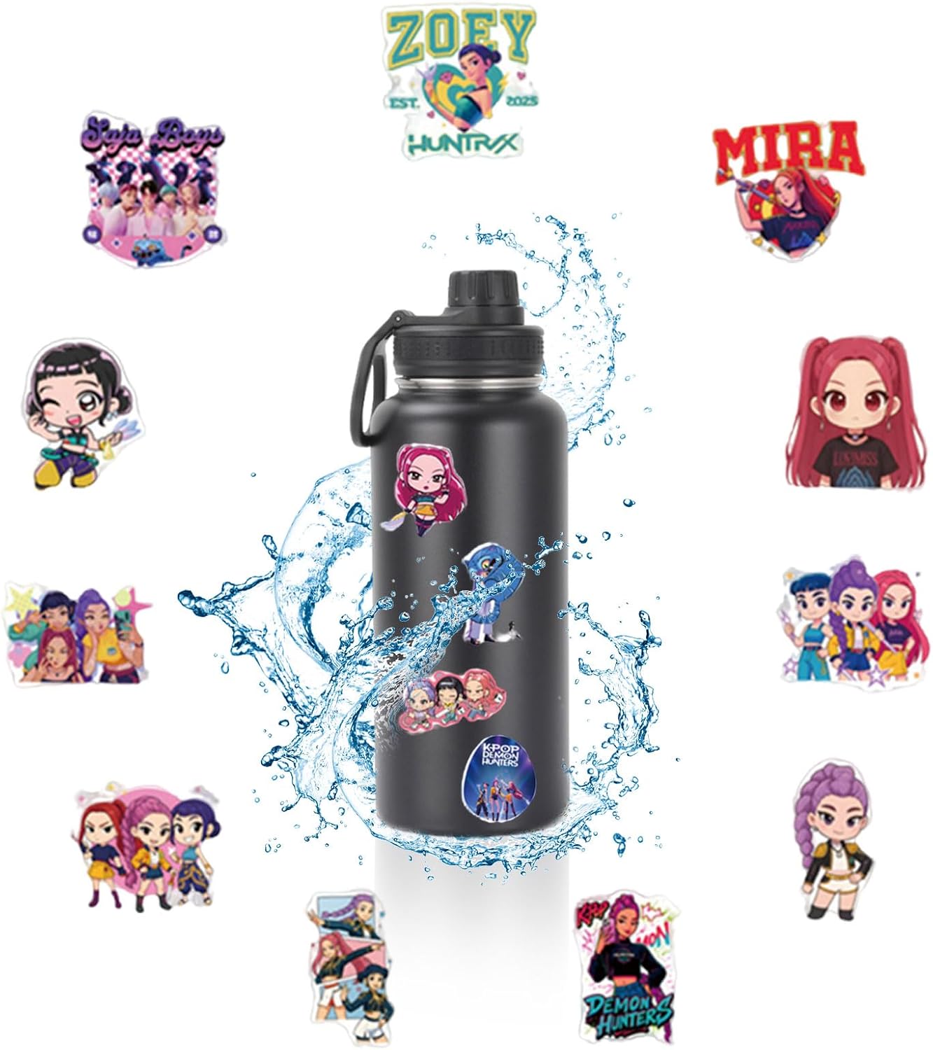 110Pcs Cute Anime Stickers, Cartoon PVC Movie Decals, Perfect for Laptop, Phone Case, Helmet, Water Bottle, Travel Case, Guitar, Ideal Gift for Adults