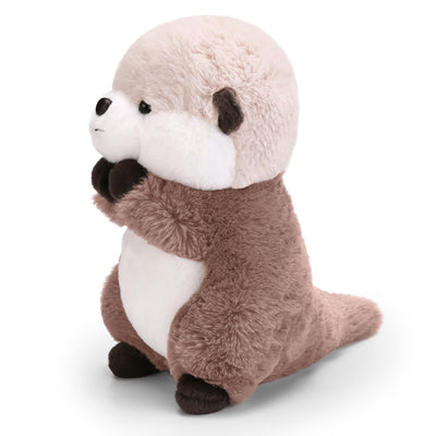 Plush otter toy on a white background