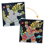 DJECO Space Battle Sticker Mosaic Kit - Craft Your Own Space Battle Scene for School or Gifts - Fun & Creative for Family & Friends, Boys & Girls, Mosaic Art Craft Kit for Kids 5+ - Multi