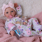 BABESIDE 18-Inch Reborn Baby Doll Girl – Realistic Lifelike Bebe Reborn de Silicona with Bunny Outfit, Magnetic Pacifier, Bottle, Diaper & Birth Certificate, Real Life Baby Dolls Gift for Kids
