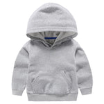 RUIBETYHUA Unisex Baby Boys Girls Hoodies Basic Solid Long Sleeve Kangaroo Pocket Hooded Sweatshirts Pullovers,Grey,18-24Months