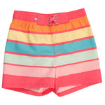 RUGGEDBUTTS Boys UPF50+ Sun Protection Striped Color Block Swim Trunks - Ice Cream Stripe, 5
