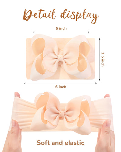 doboi Baby Girl Hair Bows and Nylon Headbands Set - 20PCS Infant Toddler Accessories With Big Bows