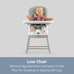 Chicco Stack Hi-Lo 6-in-1 Multi-Use Convertible High Chair, Reclines for Babies and Toddlers, Easy-Clean Baby High Chair Booster Toddler Seat Combo | Tide/Blue/Green