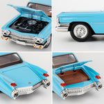 WAKAKAC Model Car 1/32 Eldorado Biarritz Series 62 Toy Car, Pull Back Diecast Collectible Car Toy with Sounds＆Lights for Kids Boys Girls and Adults, Gift Blue