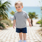 Baby Boy 4-Pack Short Sleeve Crewneck T-Shirts Top Active Tee Toddler Boys' Solid/Striped Cotton T-Shirt (Multi-Color, 2-3 Years)