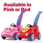 Step2 Push Around Buggy Kids Push Car, Ride On Car with Seat Belt and Horn, Toddlers Ages 18 Months - 3 Years Old, Max Weight 50 lbs., Easy Storage, Ideal Stroller Substitute, Red