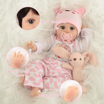 Reborn Baby Dolls Girl - 22 Inch Realistic Silicone Baby Doll, Real Life Bebe Dolls Lifelike Handmade Soft Vinyl & Cloth Body with Feeding Kit & Toys Gifts for Kids 3+ (Lucia)