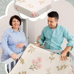 Hahafelt 4 Pack Boho Floral Baby Crib Fitted Sheet for Girls 52'' x 28'' Pink Floral Green Leaf Stretchy Fitted Crib Mattress Sheet Wildflower Baby Bedding for Standard Mattress Gift Set