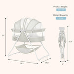 Dream On Me Karley Bassinet, Award Winner Lightweight Travel Baby Bassinet, Foldable Bedside Sleeper, Adjustable Double Canopy, Spacious Design, Soft Fabric, Storage Basket – Cool Gray