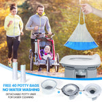 Orzbow Portable Potty Training Toilet, Travel Potty Seat for Toddler Boys Girls with Splash Guard, Potty Training Essentials, Foldable, Includes Free Travel Bag and 40 Liners, Indoor/Outdoor Use, Grey