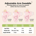 3-Pack Organic Baby Swaddle Sleep Sacks - Swaddles for Newborns, Infant 0-3 Months, Baby Girls, Boys, Soft & Snug Newborn Sleep Sack, Nursery Swaddling Blankets, Velcro Closure (Candy)