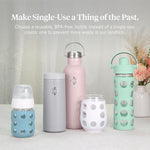Lifefactory 9-Ounce Glass Baby Bottle with Stage 2 Nipple and Protective Silicone Sleeve Papaya (LF110019C4)