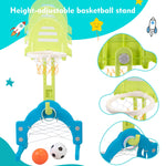 NYEEKOY 6 in 1 Toddler Slide and Swing Playset Indoor Outdoor Freestanding Playground Kids Slide Climber Swing Set with Basketball Hoop for Kids Age 3-12, Backyards Slide for Baby