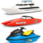 SplashEZ Bath Toy Boats for Toddlers, Mold Free Boat Bath Toys for Kids & Toddlers, No Hole for Water Floating Ships for Bathtub, Pool, Shower for Boys & Girls, 3-Pack: Jet Ski Yacht Catamaran