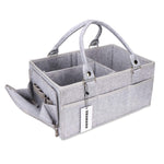 XUANGUO Baby Diaper Caddy Organizer with Handle - Gender Neutral Nursery Storage Bin Basket - Portable Tote Bag - Car Organizer - Newborn Essentials - Grey