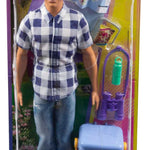 Barbie It Takes Two Camping Set with Blonde Ken Doll in Plaid Shirt & Accessories Including Cooler, Map & More