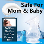 Elate Manual Breast Pump for Breastfeeding | Silicone Milk Collector with Leak-Proof Stopper for Nursing Moms | Enhance Milk Production | BPA PVC Free – 5oz (Blue)
