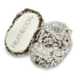 Fruit of the Loom Cozy Thermal Wrap Booties with Non-Slip Grips for Baby & Toddler Girls, Boys, Unisex - Chocolate(12-18 Months)
