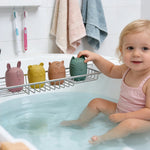 LITTLE RAWR Silicone Bath Toys for Babies 6-12 Months, Easy-to-Dry Detachable Animal Squirt Toys & Floating Boat Set for Toddlers 1-3, Soft Food-Grade Sensory Water Toys for Bathtub, Pool & Beach