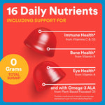 SmartyPants Kids Zero Sugar Multivitamin Gummies: Omega-3, Vitamins D, C, A, Plant-Based, Gluten Free, Strawberry Banana Flavor, 60 Count (30 Day Supply)