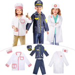 LOYO Kids Role Play Dress Up Clothes for 3-8 Years Old Play, 4 Sets Astronaut/Doctor/Fireman/Construction Costume for Kids And Toddlers Boys Halloween Costumes