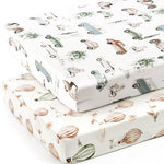 Stretch Ultra Soft Jersey Knit Fitted Crib Sheets Set 2 Pack，Fit All Standard Crib Mattress Pads Safe and Snug, Crib Fitted Sheet for Boys and Girls, Stylish Cars Print Kids Sheets for Boys