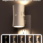 fesnne Night Light, LED Night Lights Plug into Wall, [2 Pack] Warm White 3000K, 0-100LM Adjustable Brightness Light Sensor Plug in Night Light for Hallway, Bathroom,Adult