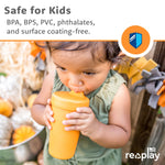 Re-Play Spill-Proof Sippy Cups for Toddlers - Kids Reusable 10 Oz Set of 4, Dishwasher & Microwave Safe, Made in USA, True Blue