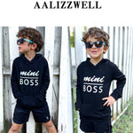 Aalizzwell Toddler Baby Long Sleeve Hooded Sweatshirt Pocket Pullover Hoodies for Boys Girls (Black-1, 4T)